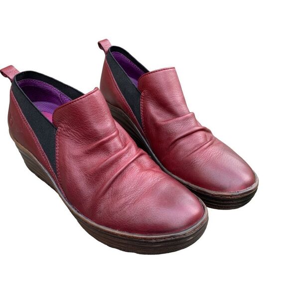 Bionica Wine Leather Dimensional Wedge Comfort Shoe Women’s size 10 - Picture 5 of 14